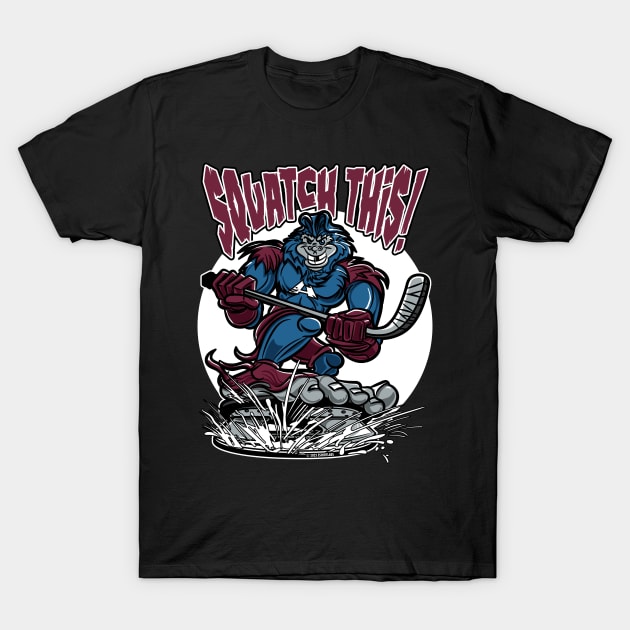 Squatch This Bigfoot Hockey Player Mascot T-Shirt by eShirtLabs